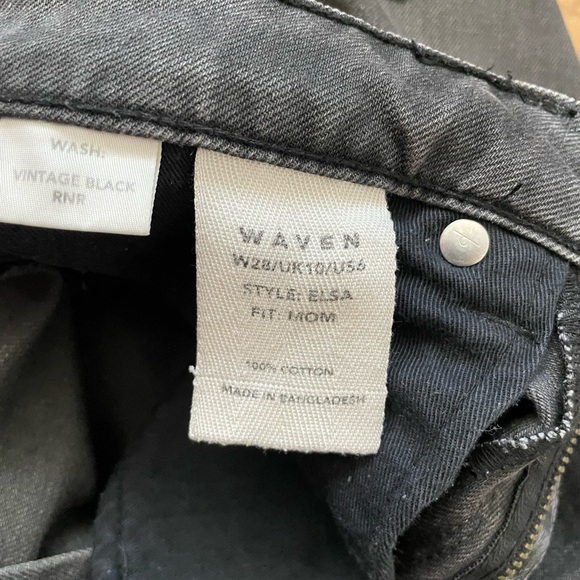 WAVEN ELSA DISTRESSED MOM JEANS - BLACK - Picture 7 of 8